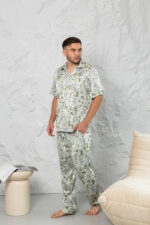 Шовкова чоловіча піжама BO.Brand принт долари