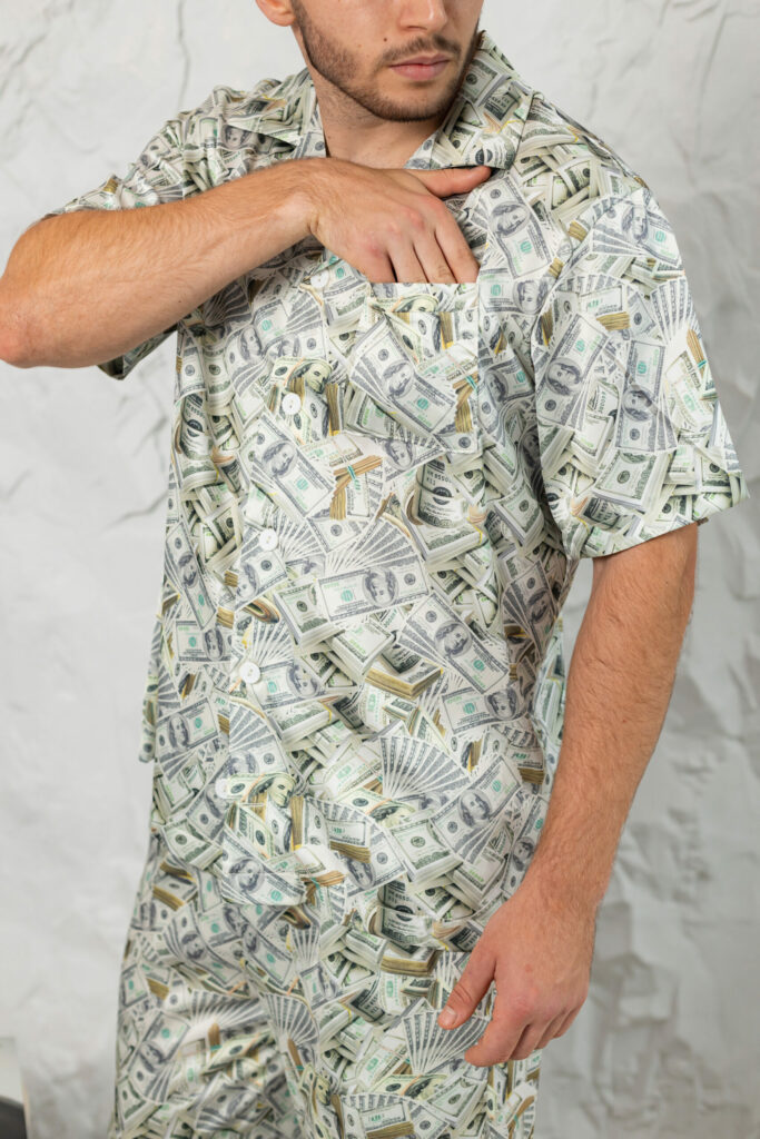 Шовкова чоловіча піжама BO.Brand принт долари зображення 2