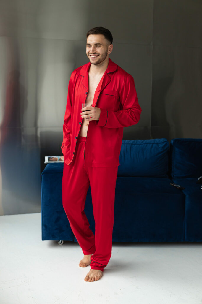 Чоловіча шовкова піжама BO.Brand у червоному кольорі