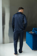 Піжама чоловіча шовкова BO.Brand синій колір - Зображення 11