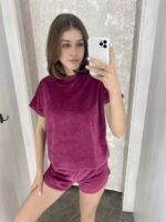 Піжама жіноча тепла велюрова із шортами BO.Brand