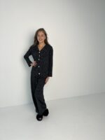 Жіноча піжама BO.Brand у чорному кольорі (сорочка та штани) - Зображення 4