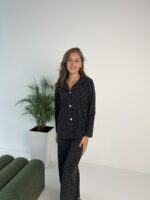 Жіноча піжама BO.Brand у чорному кольорі (сорочка та штани) - Зображення 3