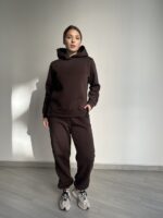 Жіночий спортивний костюм BO.Brand на флісі, коричневий - Зображення 4