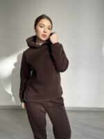 Жіночий спортивний костюм BO.Brand на флісі, коричневий - Зображення 5