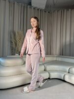 Жіночий домашній велюровий костюм BO.Brand, піжама на ґудзиках та штани