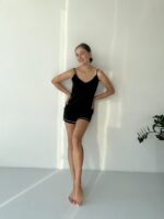 Жіноча піжама BO.Brand майка і шорти, колір чорний - Зображення 2