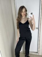 Жіноча шовкова піжама BoBrand в чорному кольорі - Зображення 22