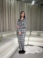 Жіноча піжама у сіру клітинку BO.Brand, натуральна тканина котон зображення 6