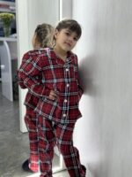 Дитяча піжама BO.Brand сорочка та штани у червону клітинку - Зображення 3