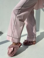 Жіноча піжама BO.Brand двійка, сорочка та штани, рожева смужка - Зображення 3