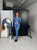 Жіноча піжама шовкова 3 в 1 BO.Brand (сорочка з довгим рукавом, штани та шорти) - Зображення 10