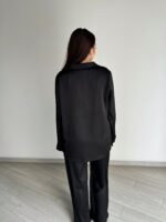 Жіноча сатинова піжама BO.Brand у чорному кольорі