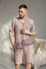 Чоловіча піжама натуральний муслін бежевий