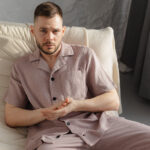 Чоловіча піжама BO.Brand натуральний муслін бежевий колір