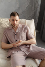 Чоловіча піжама натуральний муслін бежевий