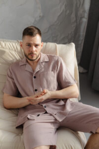 Чоловіча піжама натуральний муслін бежевий