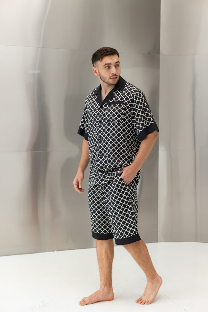 Чоловічий літній костюм сорочка і шорти із сатину BO.Brand