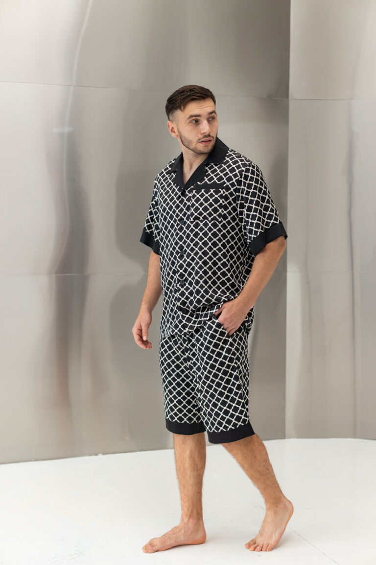 Чоловічий літній костюм сорочка і шорти із сатину BO.Brand