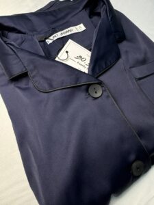 дитяча шовкова синя піжама з штанами