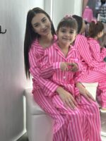 Дитяча шовкова піжама Victoria’s Secret рожева смужка