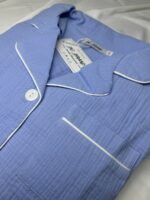 Жіноча піжама натуральний муслін блакитний колір