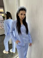 Жіноча піжама натуральний муслін блакитний колір