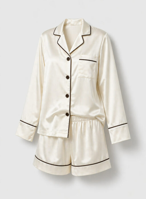 Шовкова жіноча піжама BO.Brand молочного кольору