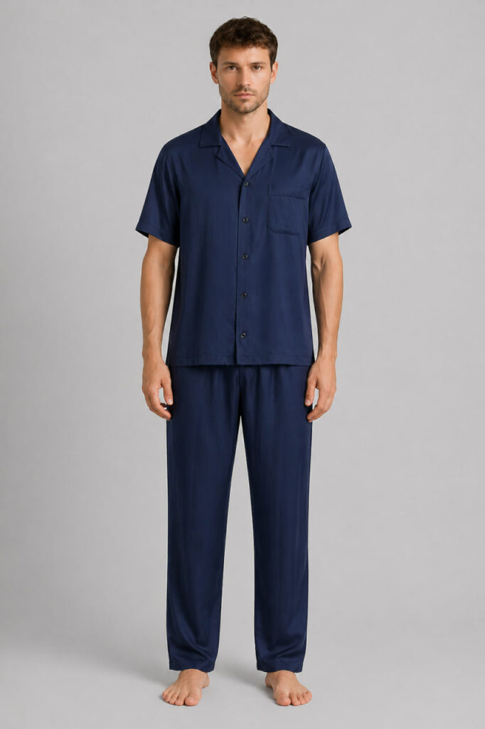 Чоловіча шовкова піжама BO.Brand в синьому кольорі