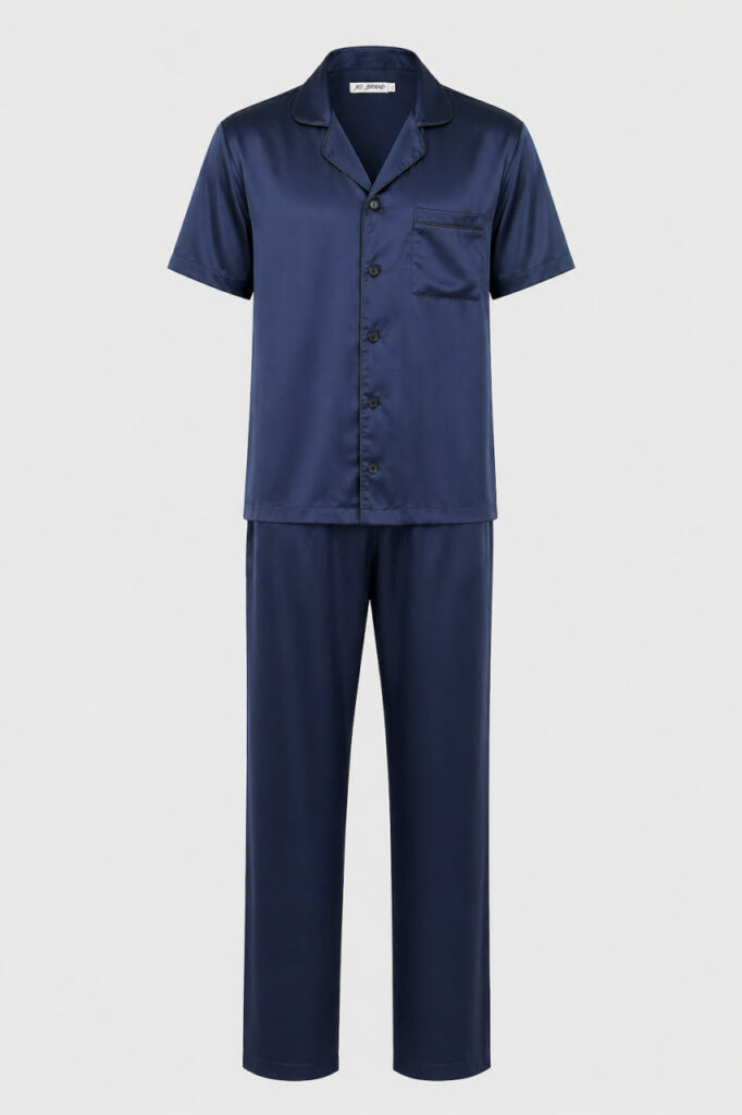 Чоловіча шовкова піжама BO.Brand в синьому кольорі