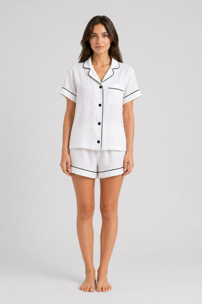 Жіноча муслінова піжама BO.Brand (білого кольору)