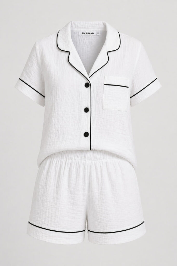 Жіноча муслінова піжама BO.Brand (білого кольору)