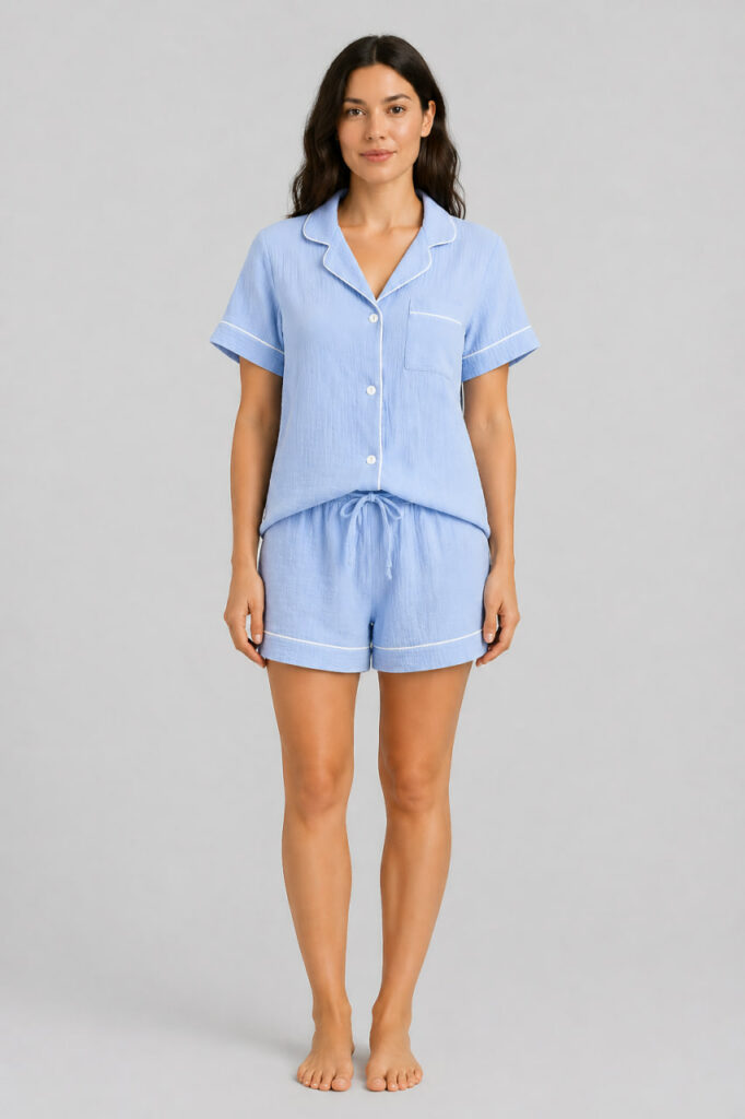 Жіноча піжама BO.Brand муслінова, сорочка шорти