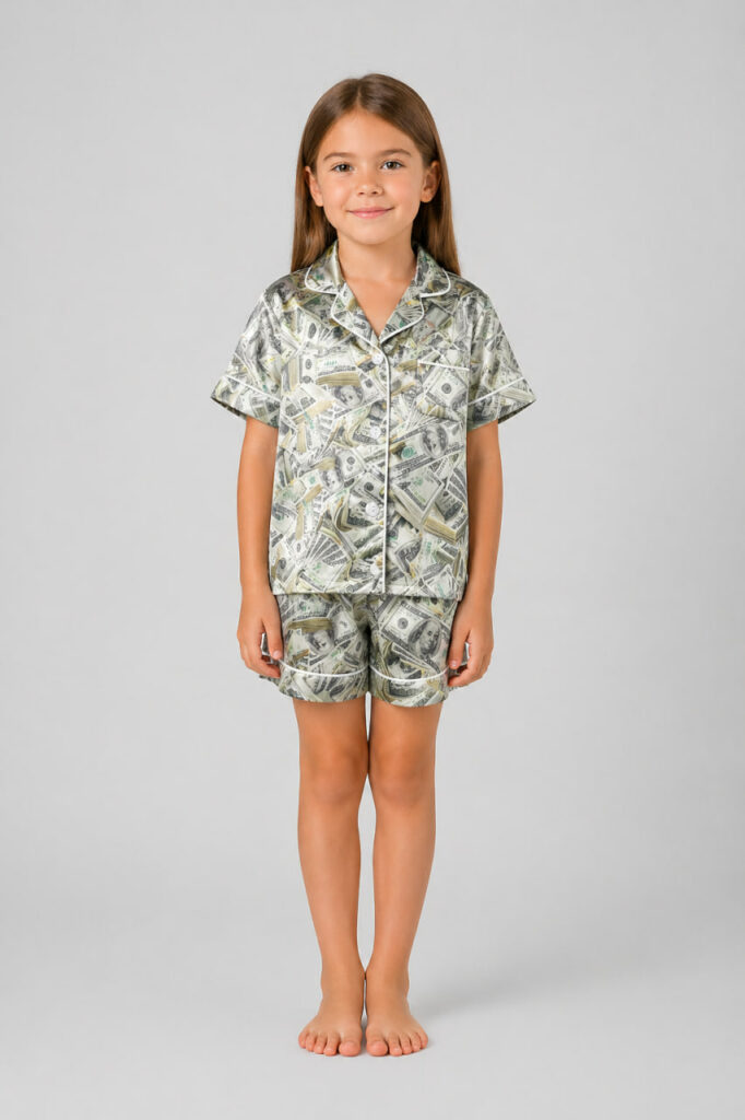 Дитяча сатинова піжама BO.Brand долари принт