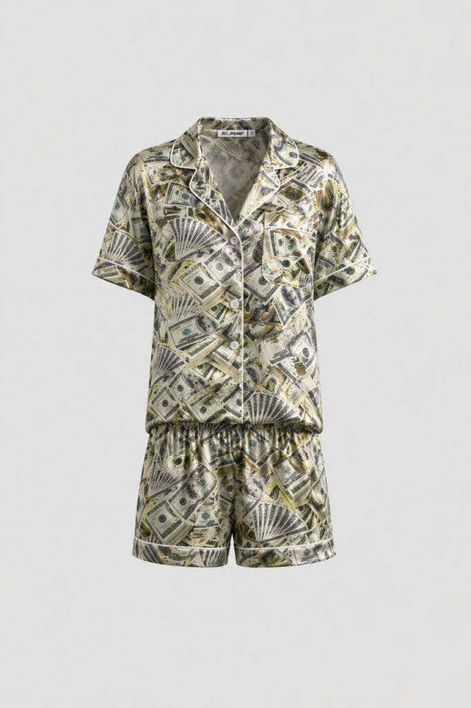 Дитяча сатинова піжама BO.Brand долари , шорти і сорочка