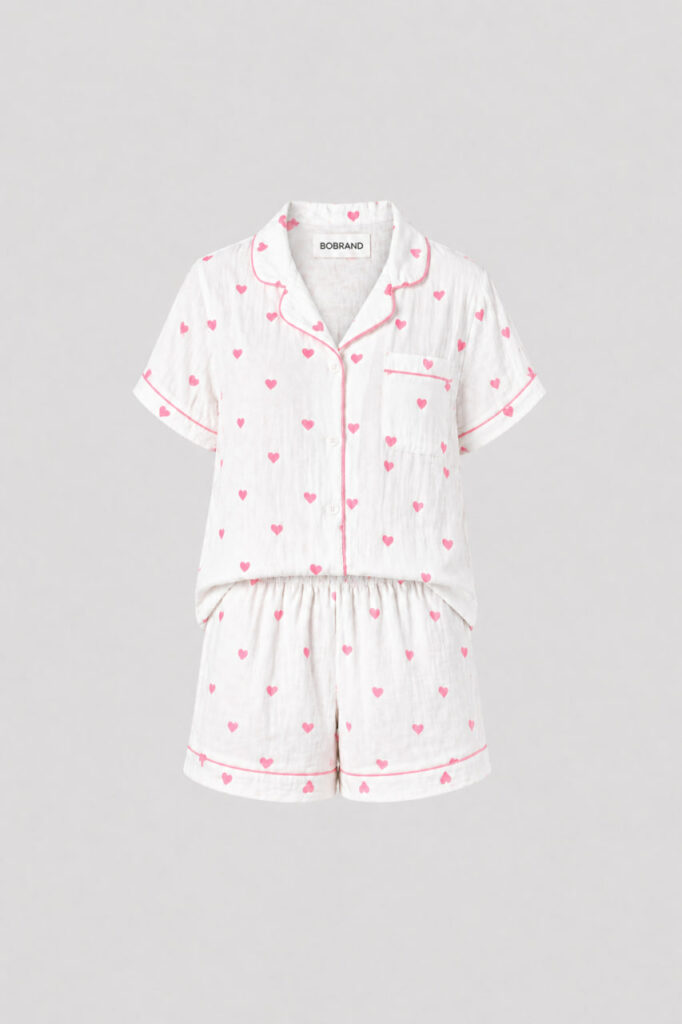 Дитяча муслінова піжама BO.Brand сердечка , шорти та сорочка
