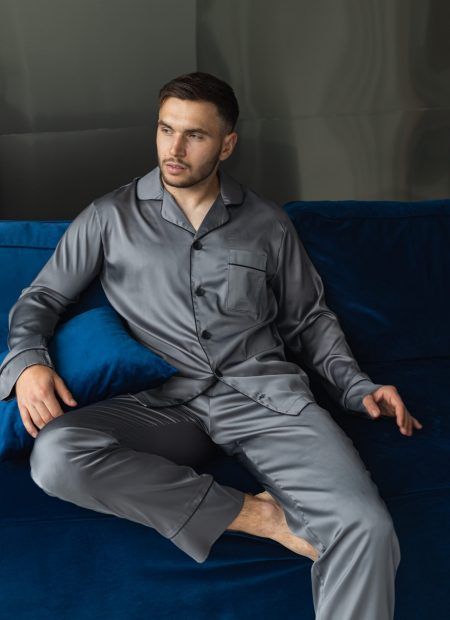 Чолловіча шовкова піжама BO.Brand штани і сорочка